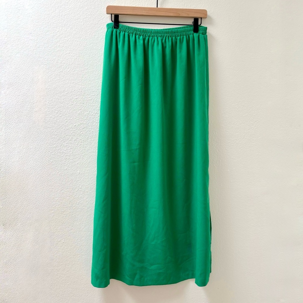 Vintage 80s Bright Green Maxi Skirt